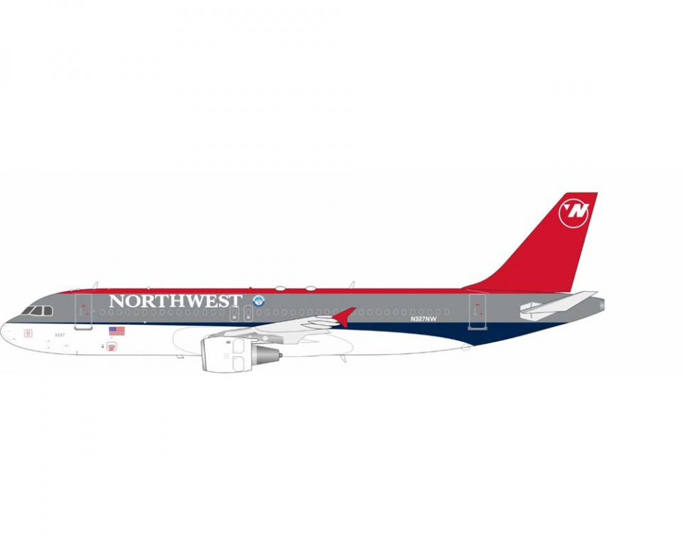 www.JetCollector.com: Northwest A320 w/stand N327NW 1:200 Scale