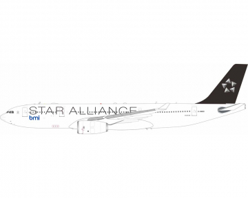British Midland A330-200 Star Alliance, w/stand G-WWBD 1:200 Scale Inflight IF332BMWBD