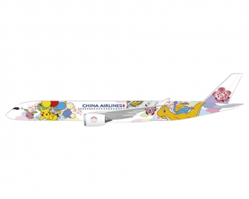 China Airlines A350-900XWB Pikachu Jet, Flaps Down B-18916 1:400 Scale JC Wings SA4123A