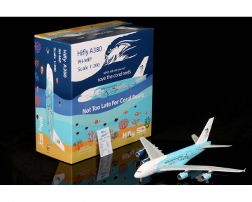 Hifly A380 "Save the Coral Reefs", Flaps Down, w/stand 9H-MIP 1:200 Scale SQ Wings SQ-L2018FD