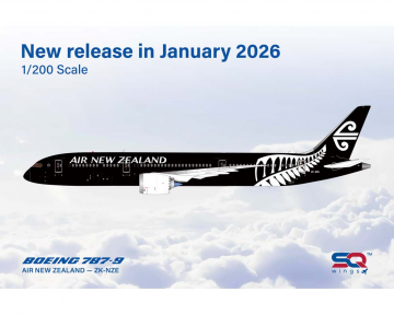 Air New Zealand B787-9 All Black livery ZK-NZE 1:200 Scale SQ Wings SQ-L2182