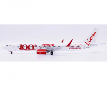 Lion Air B737-900ER 100th next gen 737, w/stand PK-LOF 1:200 Scale JC Wings XX20610