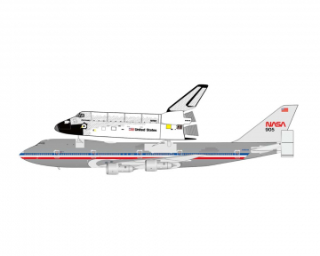 Nasa B747-100 Polished with Space Shuttle N905NA 1:400 Scale JC Wings XX40341