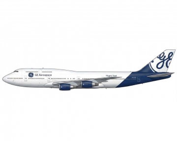 General Electric B747-400 Flight Test, flaps down N747GF 1:400 Scale JC Wings XX40886A