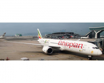 Ethiopian Airlines B787-9 ET-AXS w/detachable gear, /stand 1:400 Scale Aviation400 AV4437