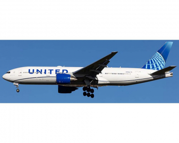 United Airlines B777-200ER N799UA w/detachable gear, /stand 1:400 Scale Aviation400 AV4445