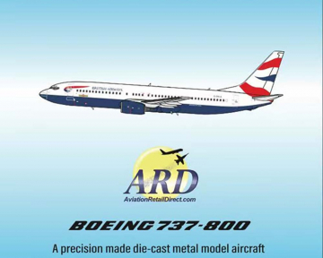 British Airways B737-800 G-OXLA 1:400 Scale Aero Polaris HA7380013