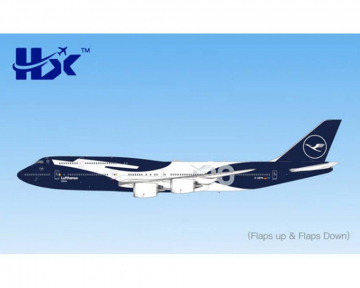 Lufthansa B747-8I 100th Anniversary, Flaps Down, w/stand D-ABYN 1:400 Scale HX Models HX-B631102F