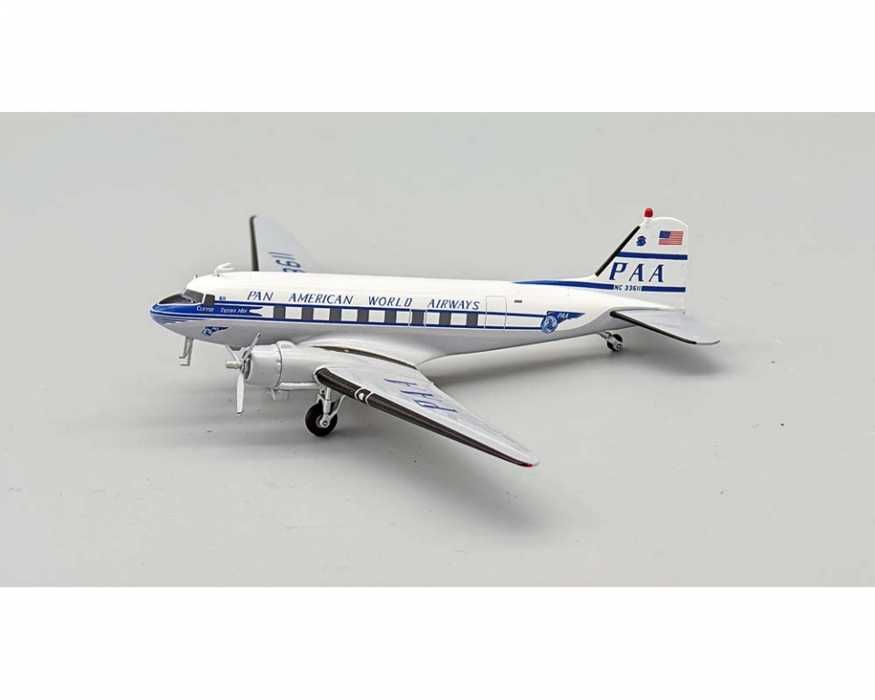 www.JetCollector.com: Pan Am DC3 w/stand 33611 1:200 Scale