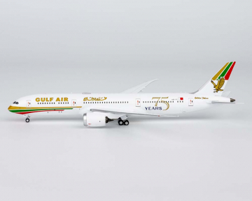 Gulf Air B787-9 1976 retro cs, "75 Years" sticker A9C-FG 1:400 Scale NG55156