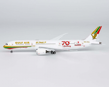 Gulf Air B787-9 1976 retro cs, "70 Years" sticker A9C-FG 1:400 Scale NG55157