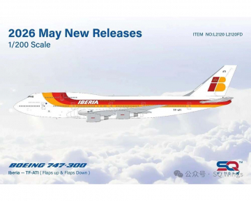 Iberia B747-300 w/stand TF-ATI 1:200 Scale SQ Wings SQ-L2120