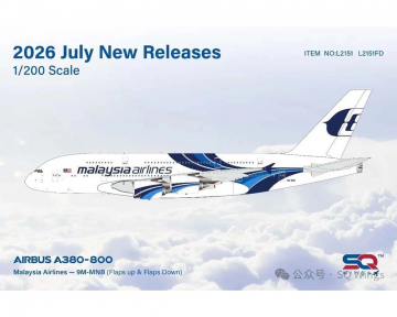 Malaysia Airlines A380 Flaps Down, w/stand 9M-MNB 1:200 Scale SQ Wings SQ-L2151FD