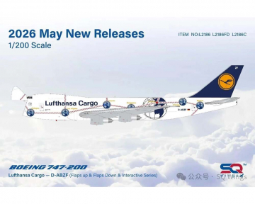 Lufthansa Cargo B747-200 w/stand D-ABZF 1:200 Scale SQ Wings SQ-L2186