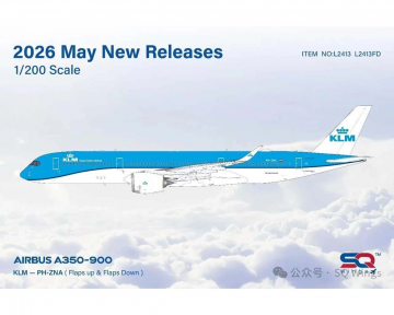 KLM A350-900 w/stand PH-ZNA 1:200 Scale SQ Wings SQ-L2413