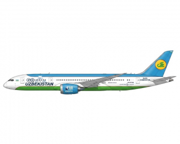 Uzbekistan B787-8 Go Uzbekistan, flaps down UK78706 1:400 Scale JC Wings XX40902A