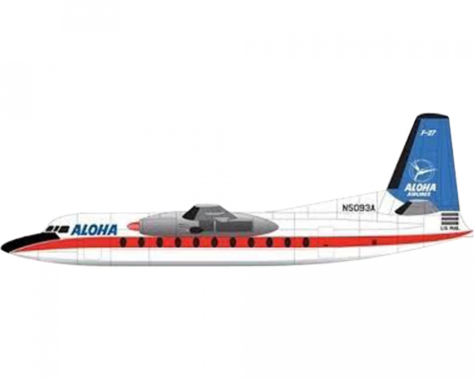 Ac19195 Fokker f-27 Aloha Airlines n5093a aeroclassic 1:400,neu & 