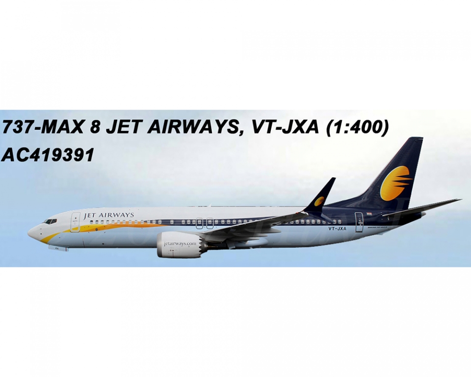 www.JetCollector.com: Jet Airways B737 MAX8 VT-JXA 1:400 Scale