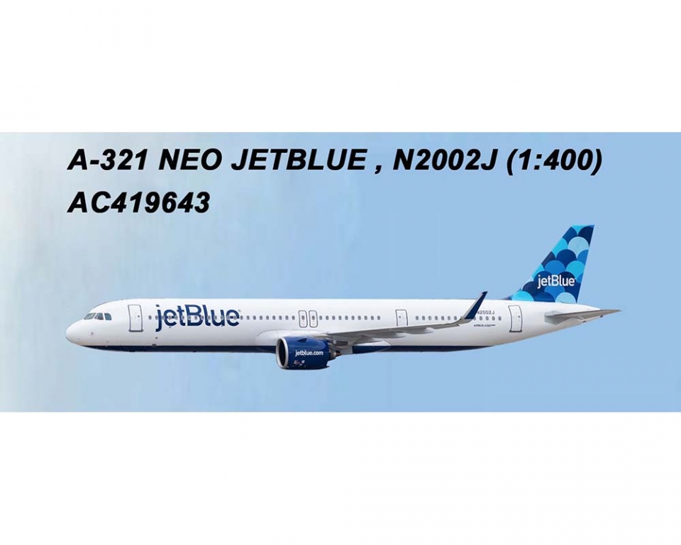 www.JetCollector.com: JetBlue A321neo N2002J 1:400 Scale