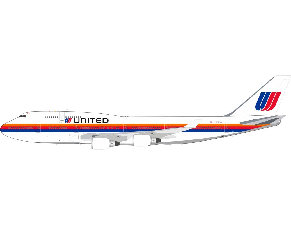 ユナイテッド航空 B747 1/200 www.JetCollector.com: United Airlines B747-400 w/stand N187UA 1