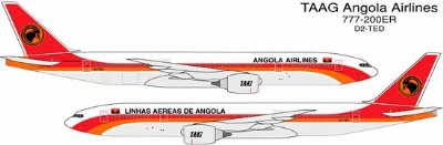 航空機・ヘリコプター TAAG Angola Airlines B777-200 1/400 www.JetCollector.com: TAAG Angola B777-200ER 1:400 Scale