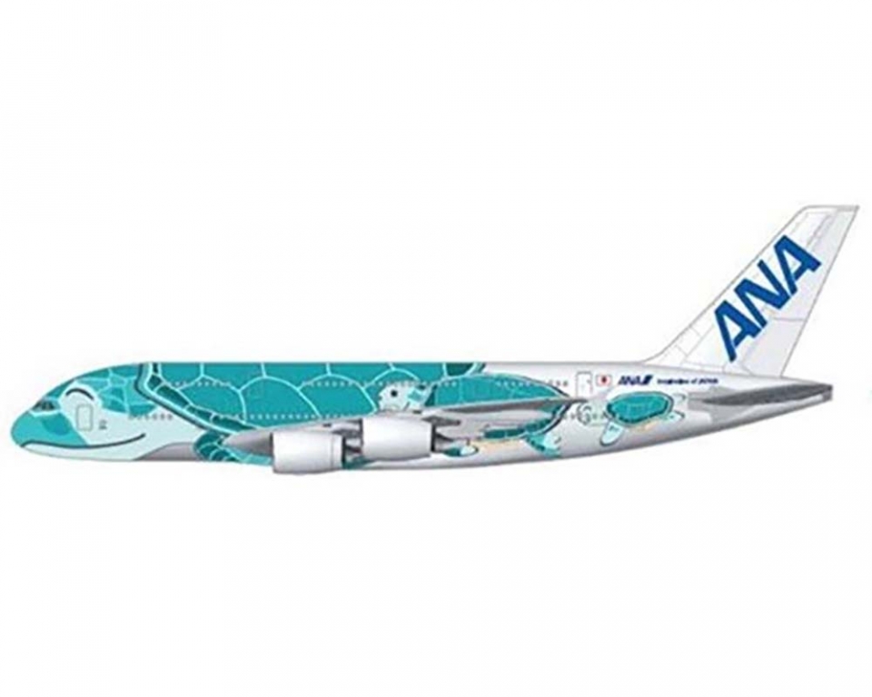 JC WINGS ANA -ALL NIPPON A380-800 Flying Honu-Kai w/stand JA382A 1:200  Scale EW2388002