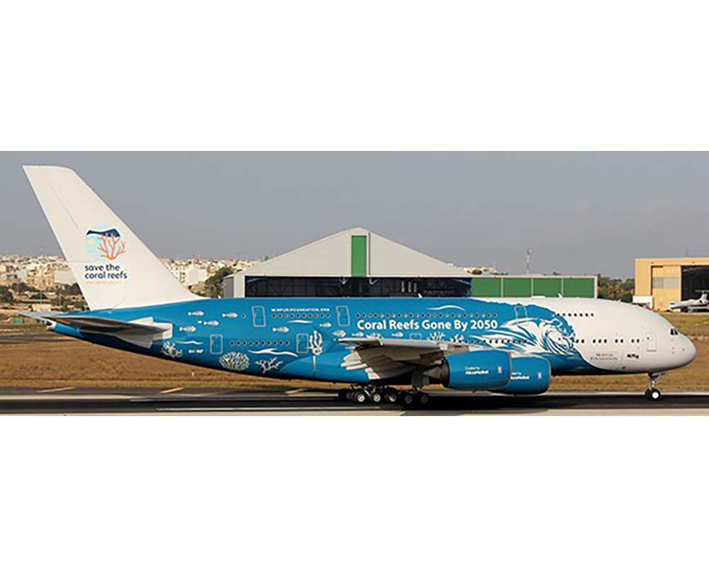 JC WINGS EW2388004 1/200 HIFLY A380 SAVE THE CORAL REEFS LIVERY 9H-MIP W/STAND 