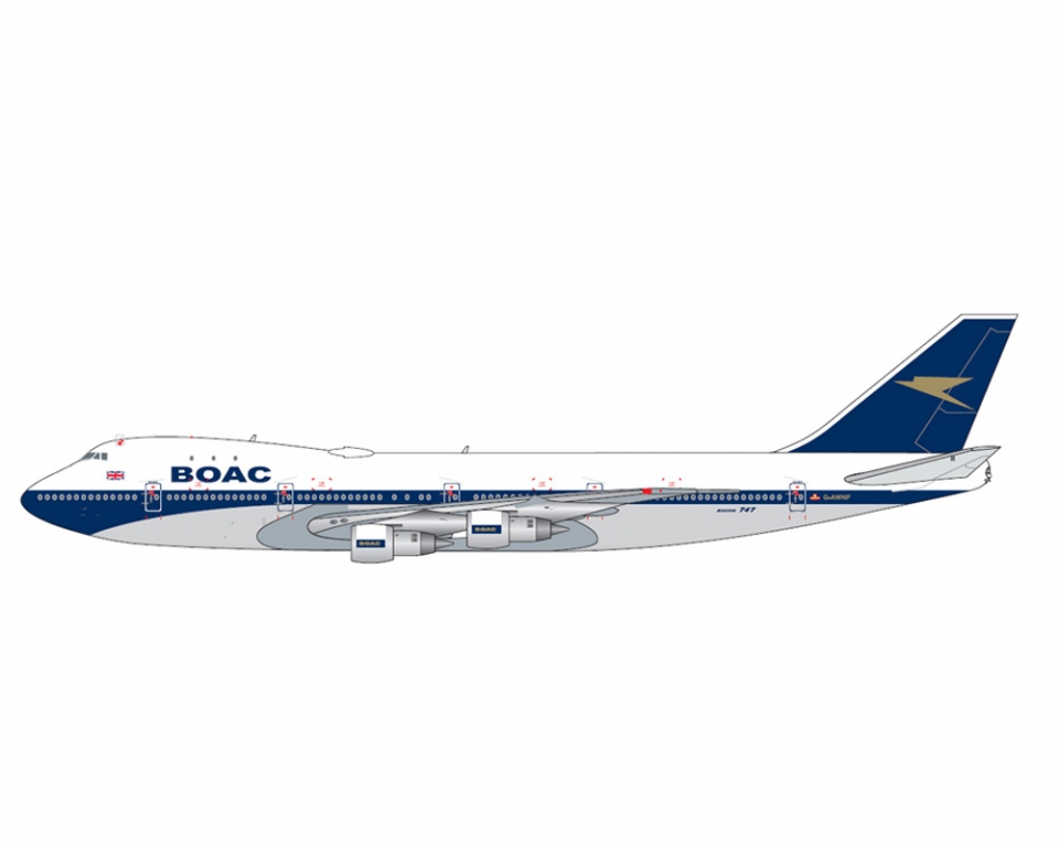 Gemini 1/400 B747-400 英国航空 BOAC塗装 www.JetCollector.com: Gemini 200 BOAC B747-100 (Polished) G-AWNF 1