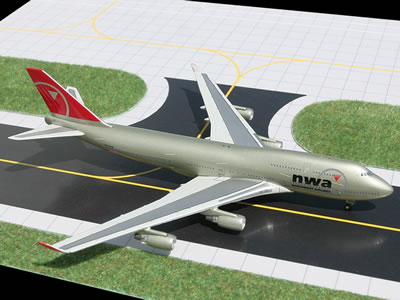 ノースウエストB747-400 1/300 hogan限定品未展示　NWA 貴重 www.JetCollector.com: Northwest Airlines New Livery B747-400