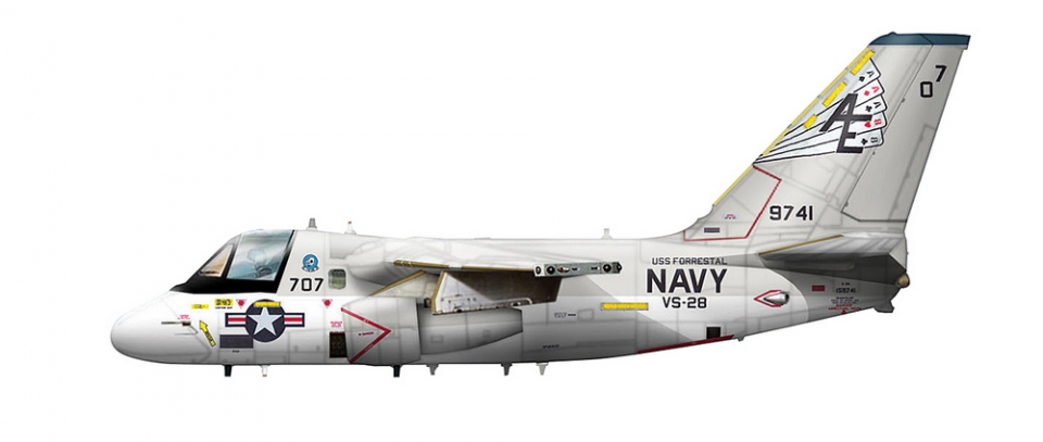  USN S-3A Viking VS-28 Hukkers, AE707, USS