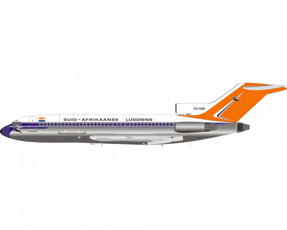 www.JetCollector.com: INFLIGHT SOUTH AFRICAN AIRWAYS B727-100 w
