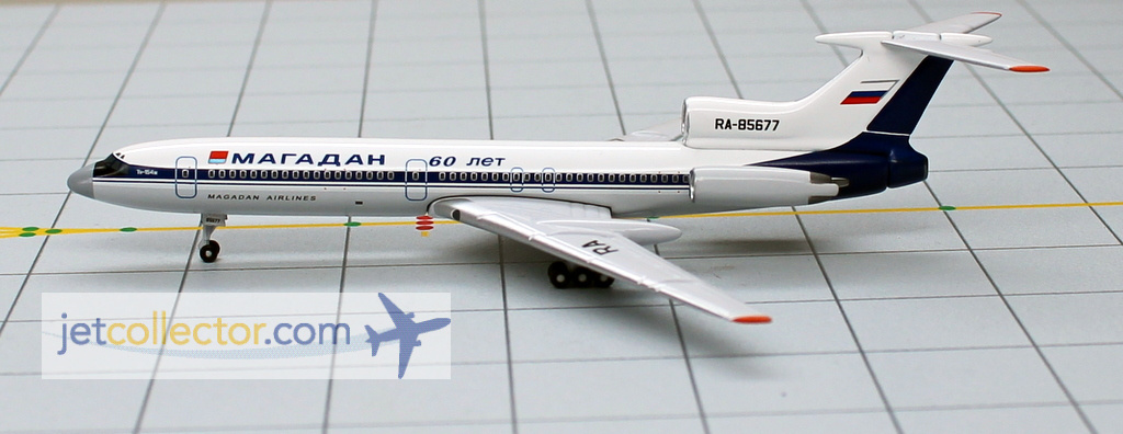 Magadan Airlines 1:400 Scale Model AeroClassics Tu-154M RA-85677 Mavial 