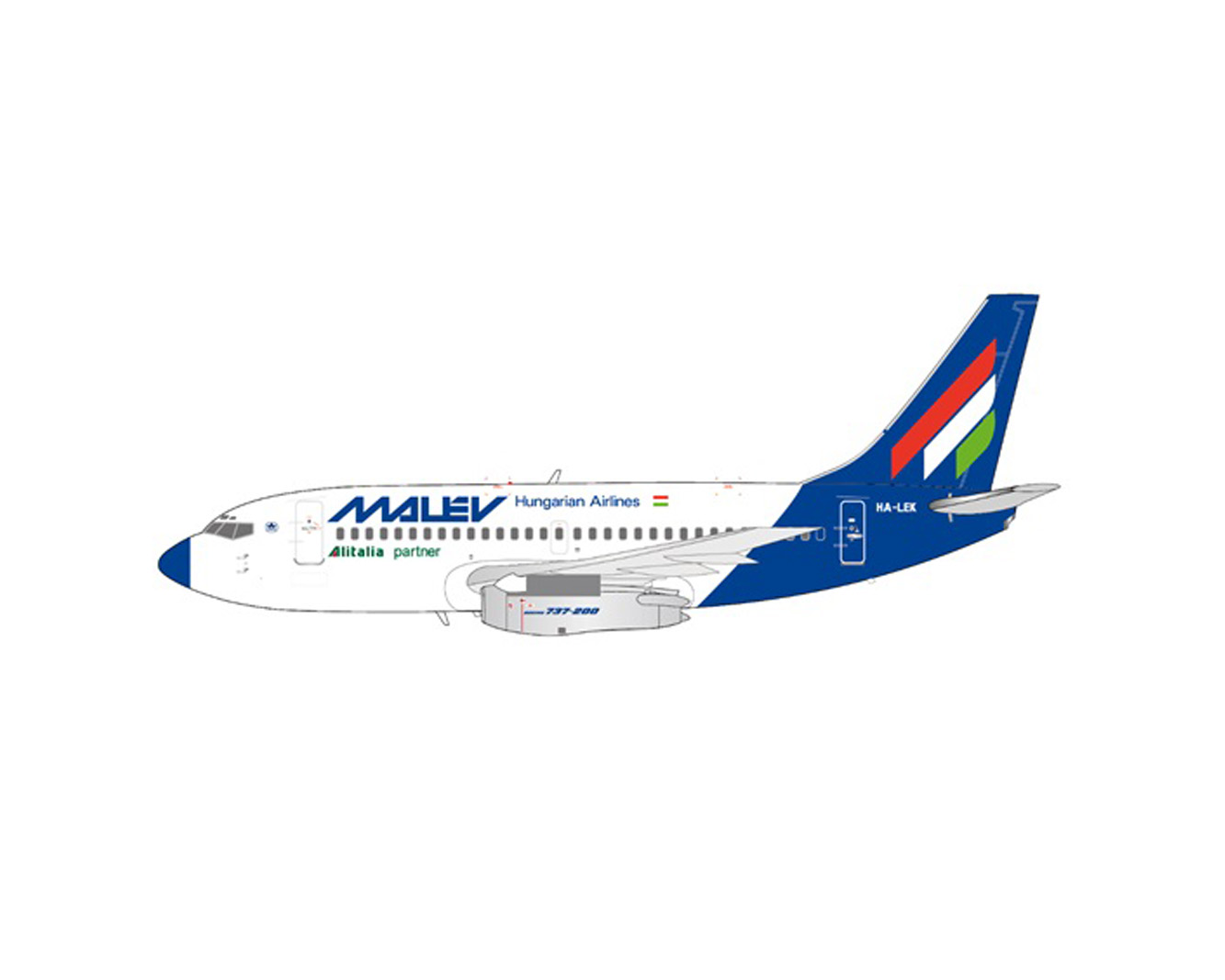 www.JetCollector.com: Malev Boeing B737-200 HA-LEK 1:200 Scale JC