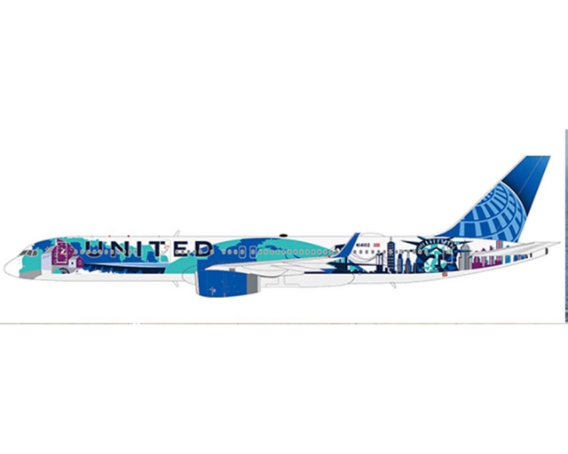 United Airlines Boeing 727 over San Francisco Art 3' x 3' Wood Wall Art 