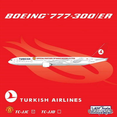 ターキッシュエアライン　B777-300ER TC-JJC www.JetCollector.com: TURKISH B777-300ER MANCHESTER UNITED (TC-JJC)