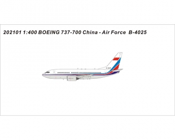 China Plaaf B737-700 B-4025 1:400 Scale Panda Models PM202101